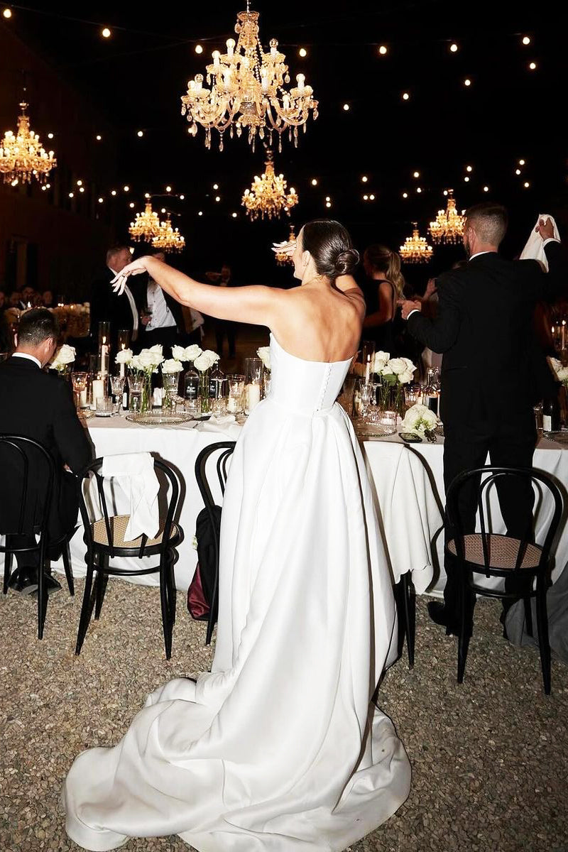Gorgeous Ball Gown Strapless Satin Wedding Dresses LD071302