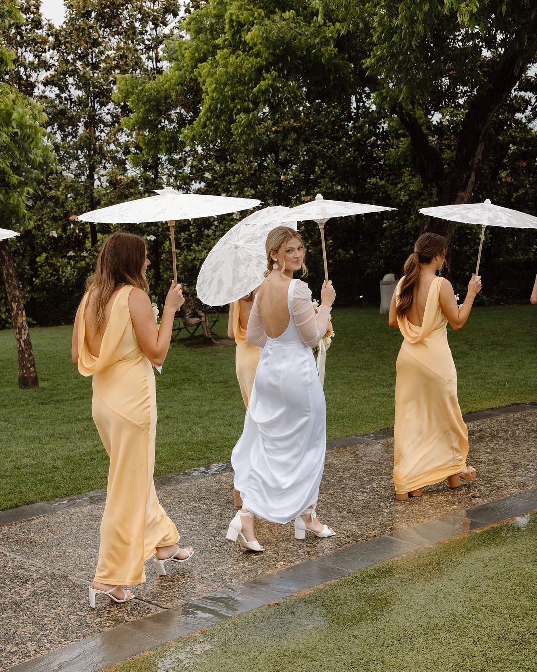 Charming V-Neck Sheath Silk Satin Bridesmaid Dresses