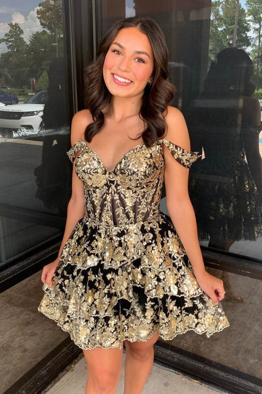 Everly | Sweetheart Neckline A-Line Tiered Short Homecoming Dress