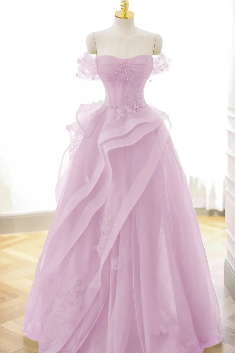 Green Lace Corset Prom Dress with Tulle Skirt