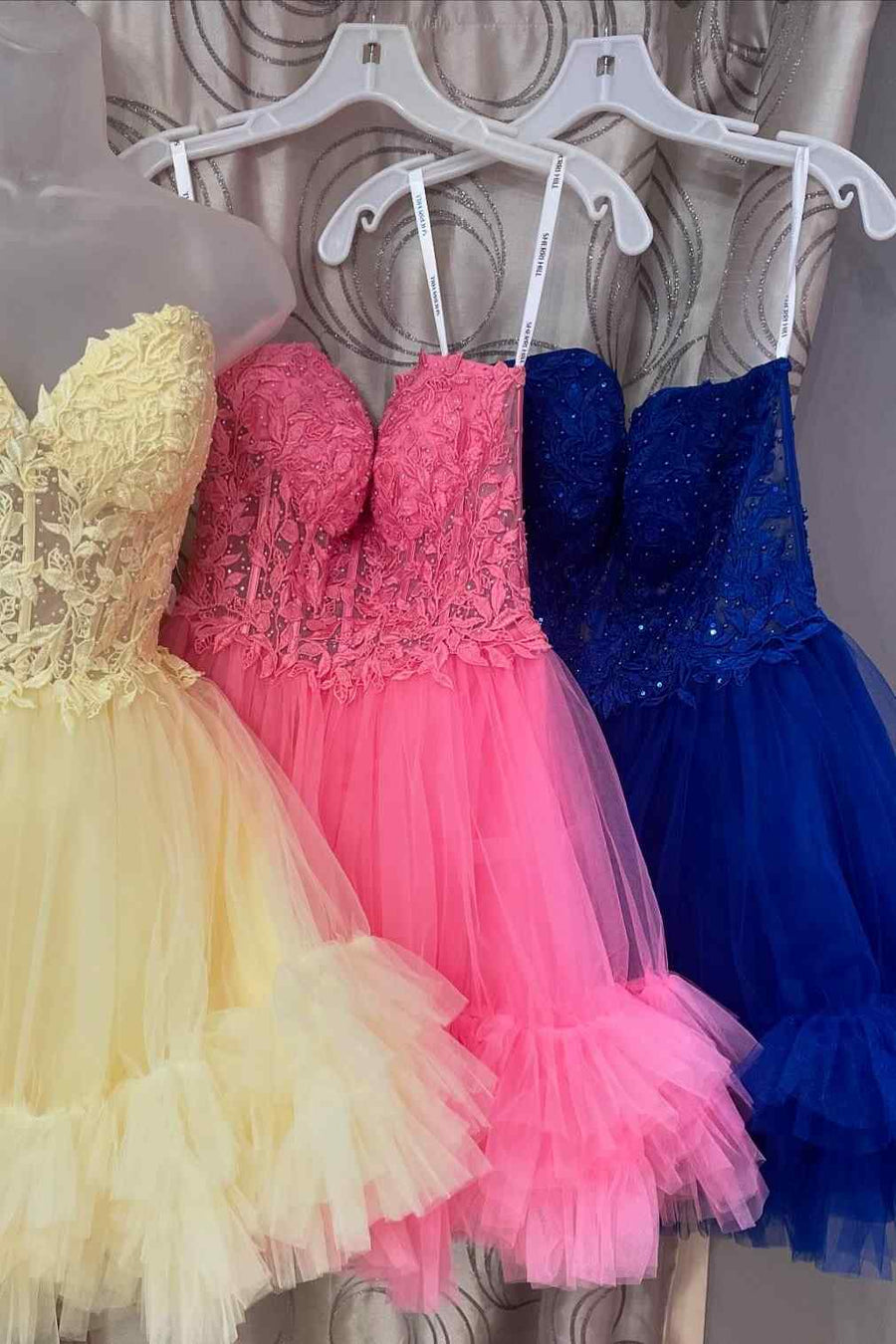 Cute A-Line Sweetheart Light Sky Blue Tulle Homecoming Dresses with Appliques LD24080302