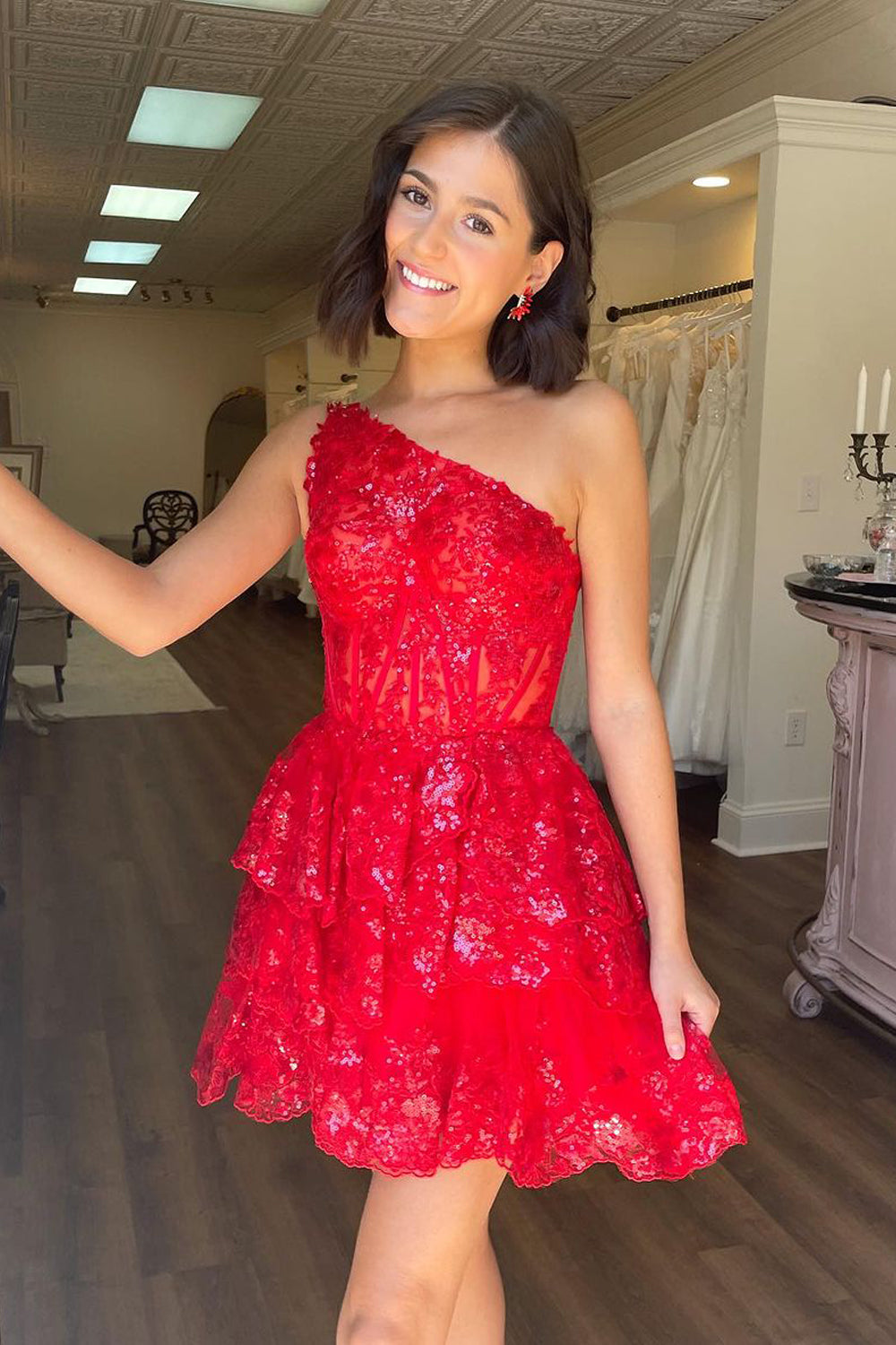 white christmas dresses Cute Red A-Line One-Shoulder Homecoming Dress with Sequin and Tiered D Lovedreamdress white christmas dresses Cute Red A-Line One-Shoulder Homecoming Dress with Sequin and Tiered D Lovedreamdress