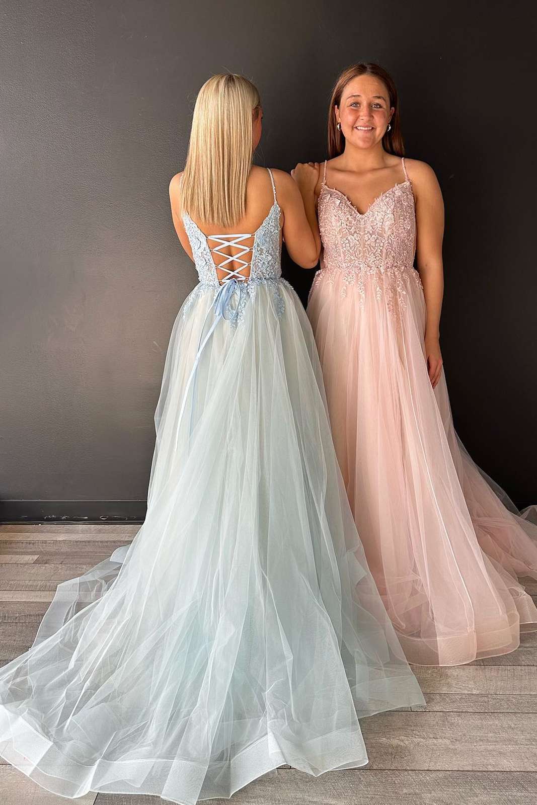 Aileen | Charming A-Line Tulle Prom Dress with Sweetheart Neckline, Lace-Up Back, and Appliqués