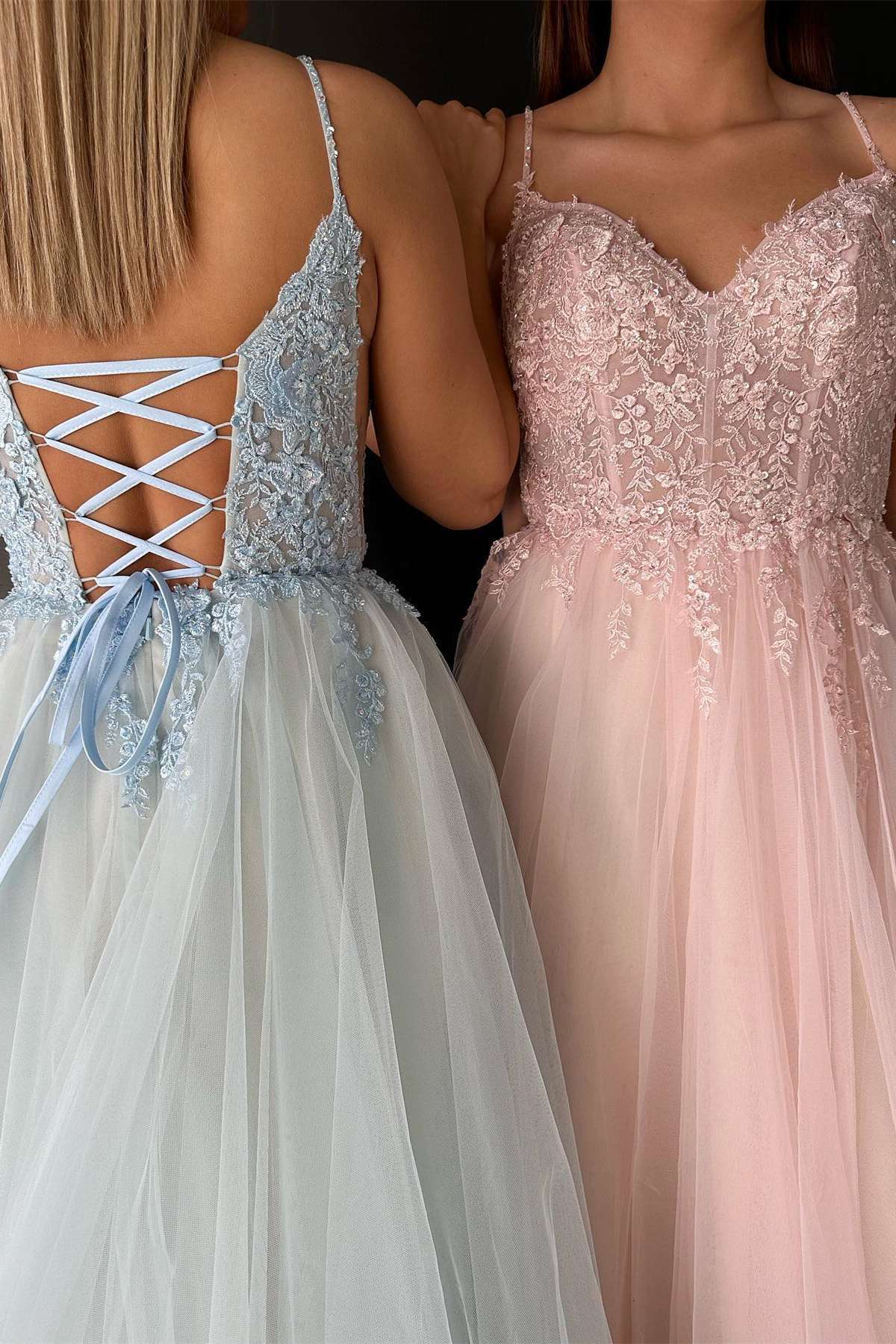 Aileen | Charming A-Line Tulle Prom Dress with Sweetheart Neckline, Lace-Up Back, and Appliqués