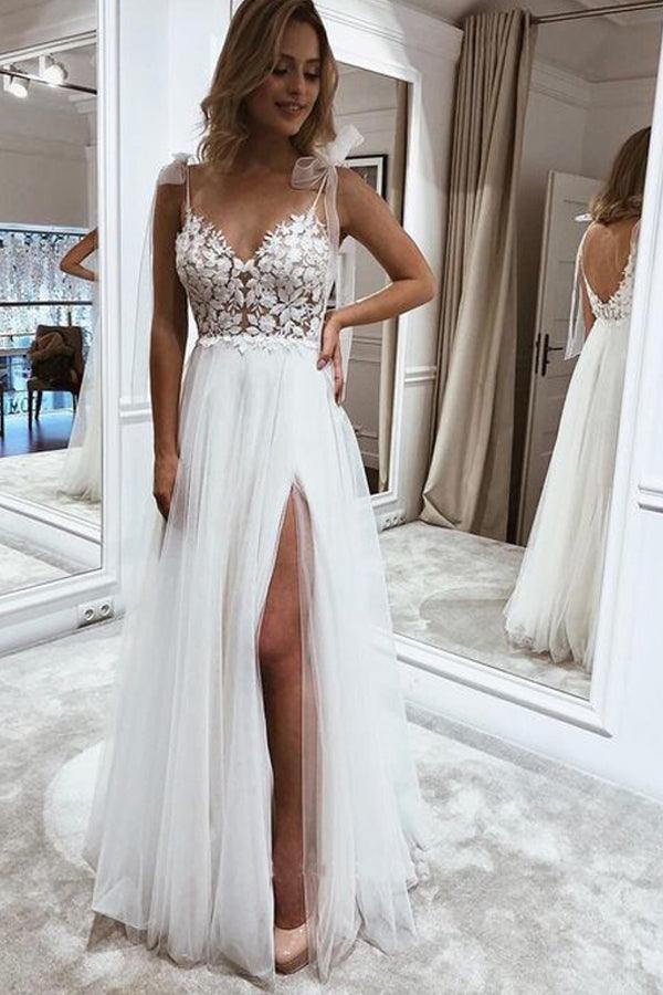 Boho Lace Mermaid Wedding Dress with Long Sleeves and Appliqué Details