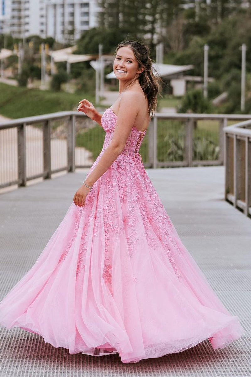 Charming Mermaid Sweetheart Light Blue Lace Prom Dresses with Appliques LD062565