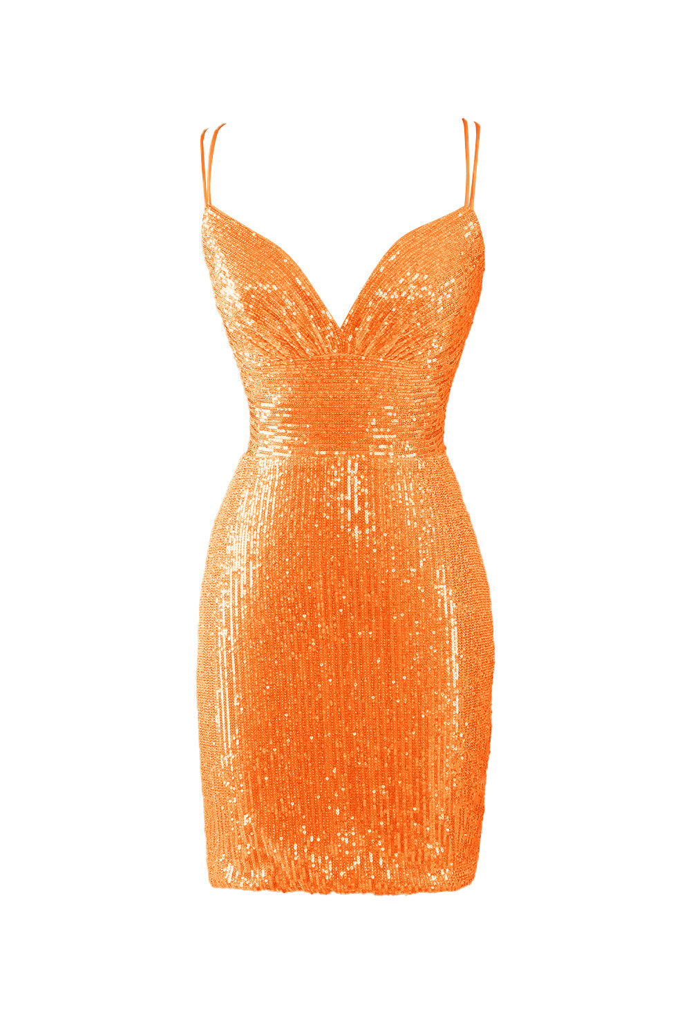 Nigella | Blue Sequined Bodycon V-Neck Homecoming Dress