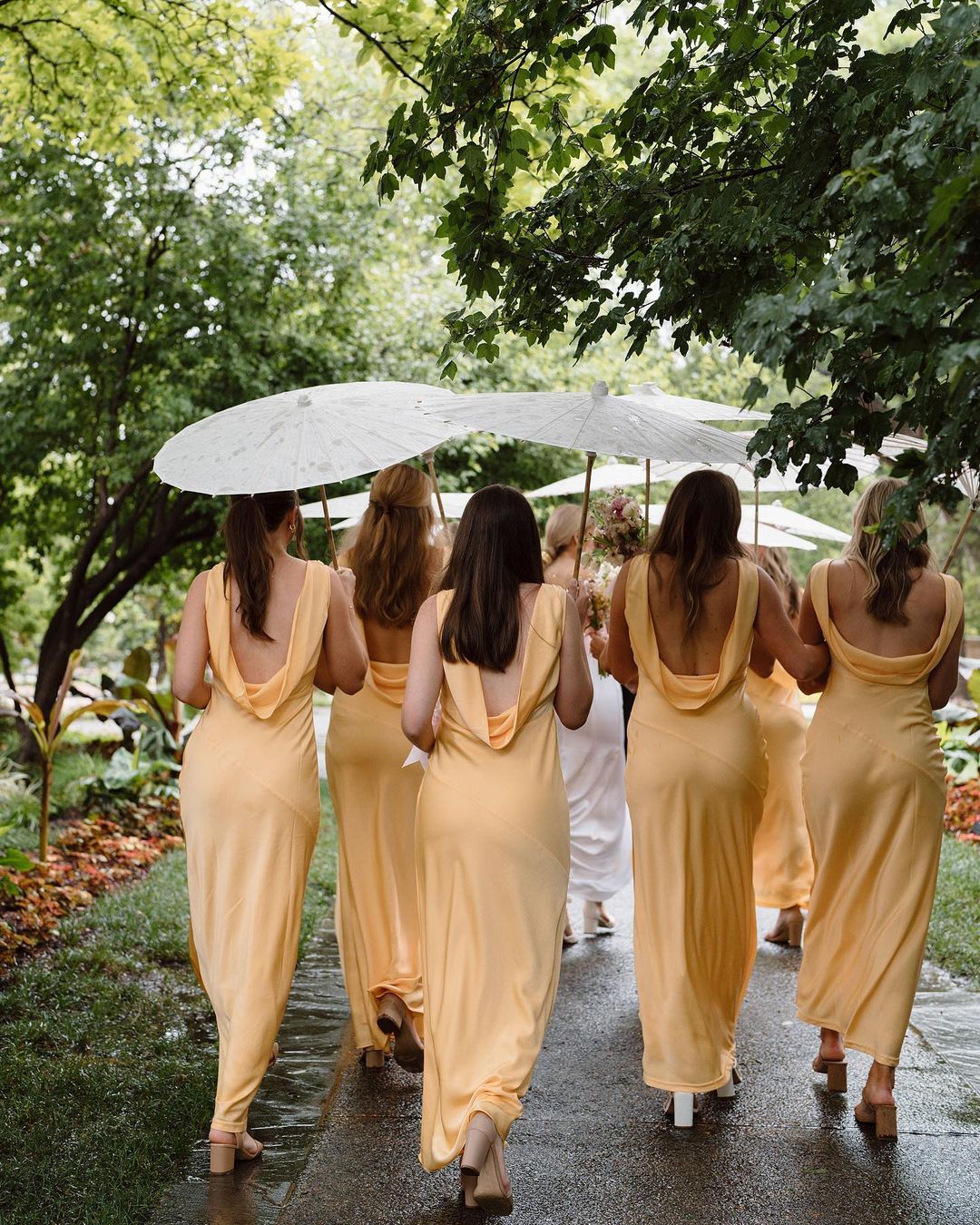 Charming V-Neck Sheath Silk Satin Bridesmaid Dresses