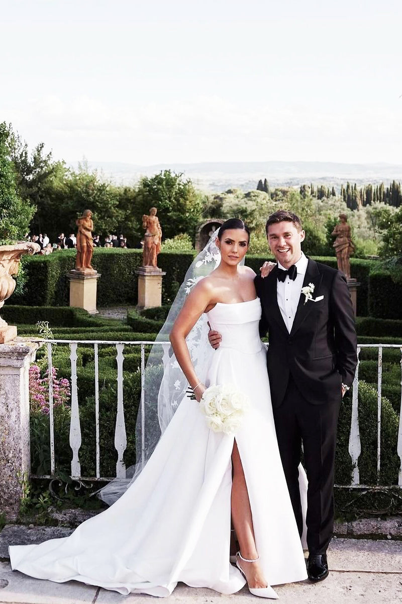 Gorgeous Ball Gown Strapless Satin Wedding Dresses LD071302
