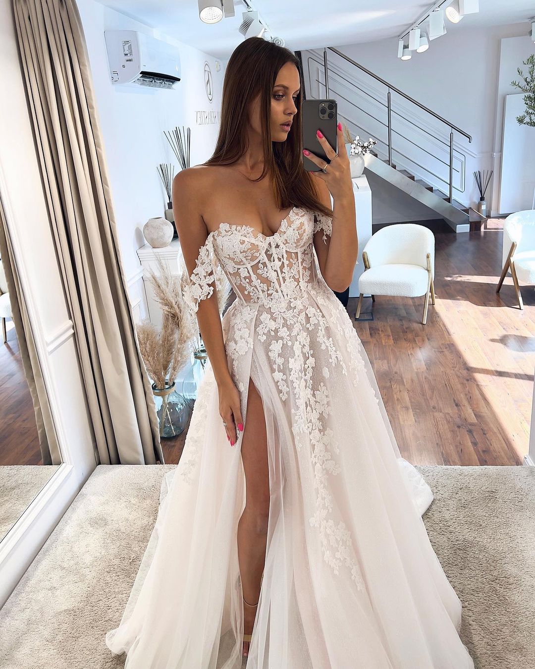 Fairy A Line Sweetheart Tulle Wedding Dresses with Appliques LD062510