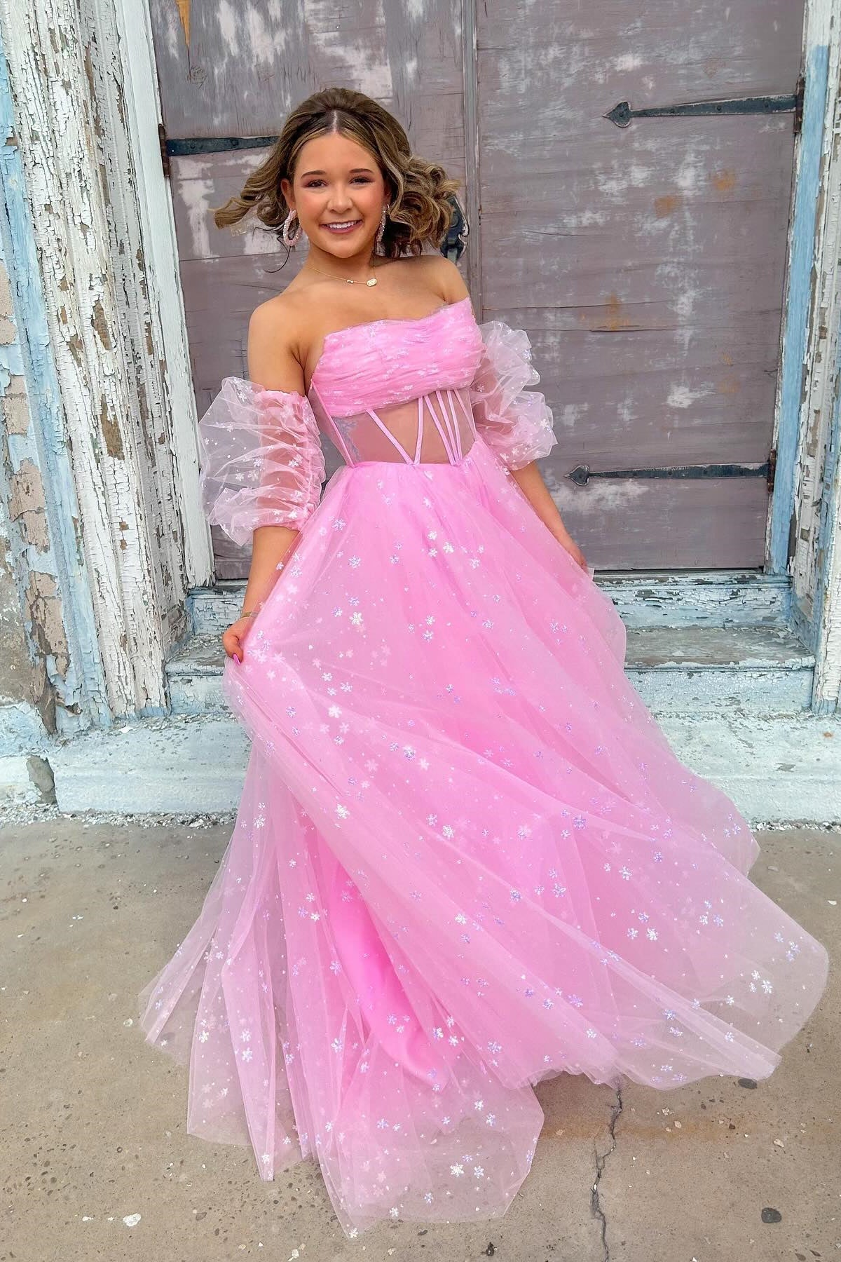 Cute Aqua Blue Tulle A-Line Prom Dress with Sweetheart Neckline