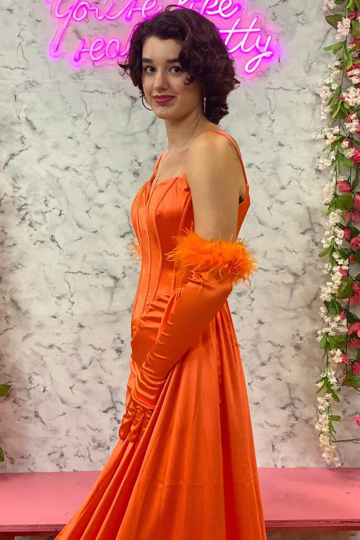 Rosamund | Sheath Spaghetti Strap Homecoming Dress with Side Train