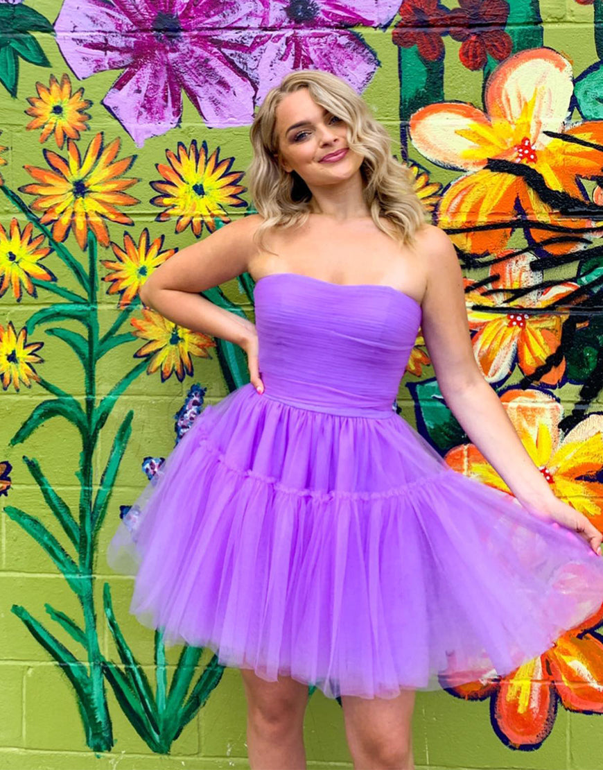 Hester | Strapless A-Line Tulle Homecoming Dress
