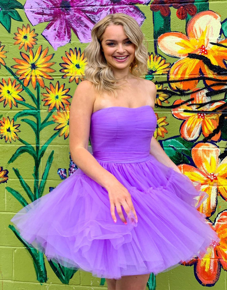Hester | Strapless A-Line Tulle Homecoming Dress