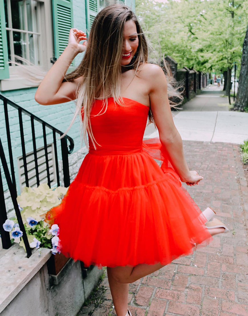 Hester | Strapless A-Line Tulle Homecoming Dress