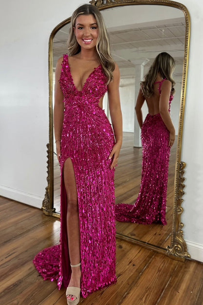 Gorgeous Sheath V Neck White Sequins Long Prom Dresses with Beading LD16012511