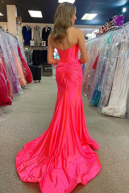 Satin Sweetheart Mermaid Prom Dress, Long Formal Gown ld101008