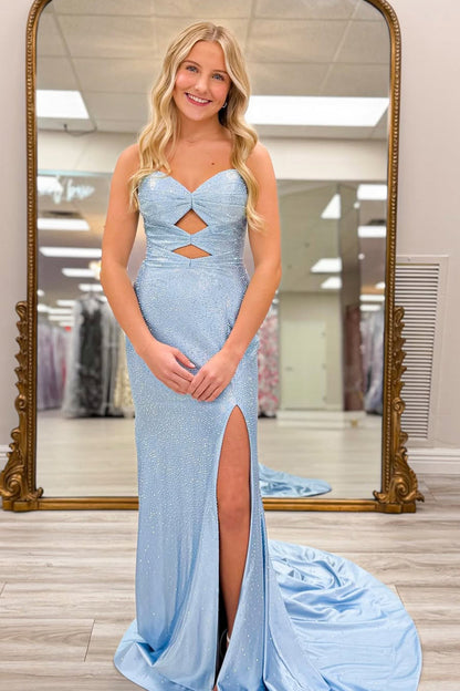 Gorgeous Mermaid Sweetheart Satin Prom Dress with Hot Stone LD15121805