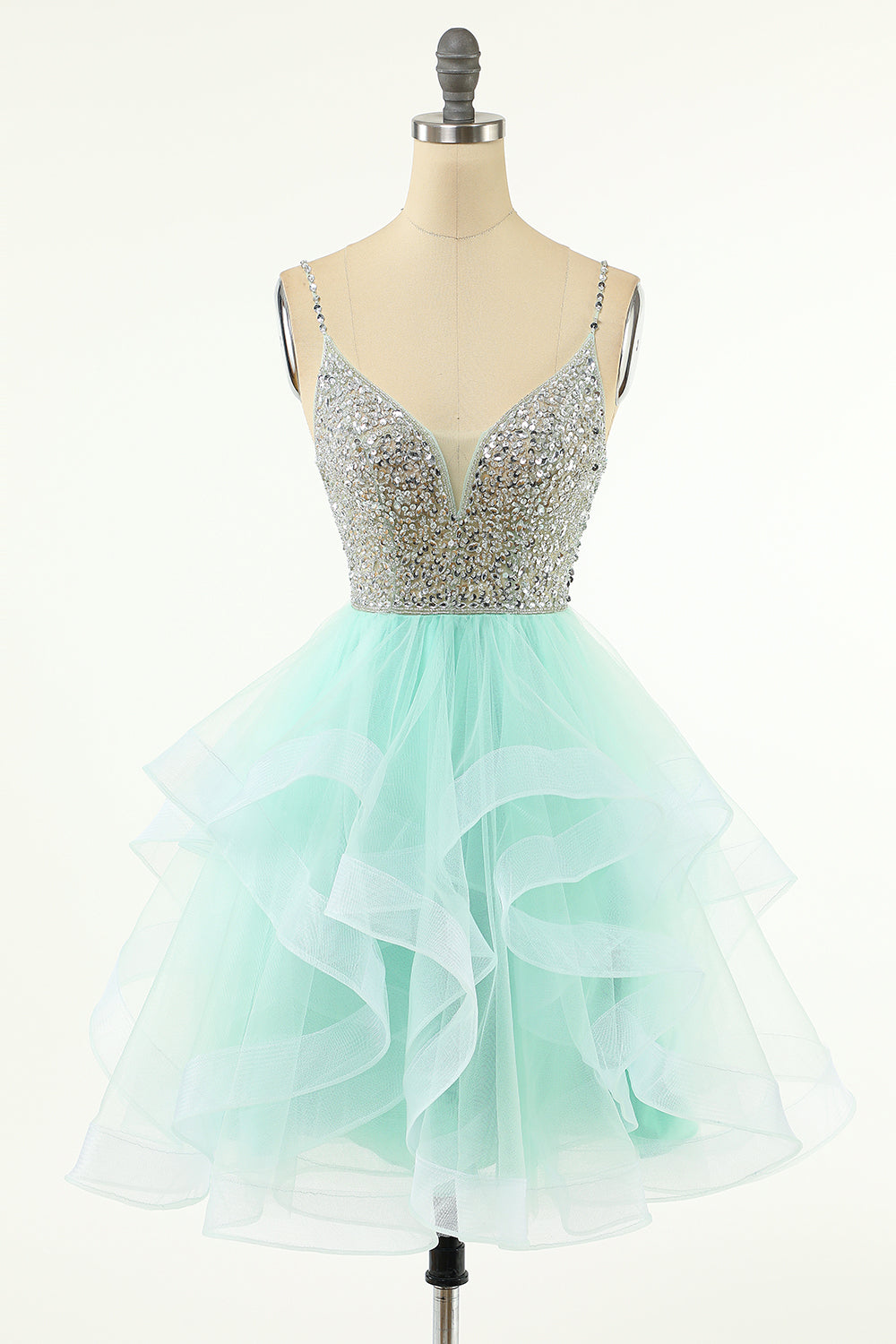 Amelia | Elegant V-Neck A-Line Tulle Homecoming Dress