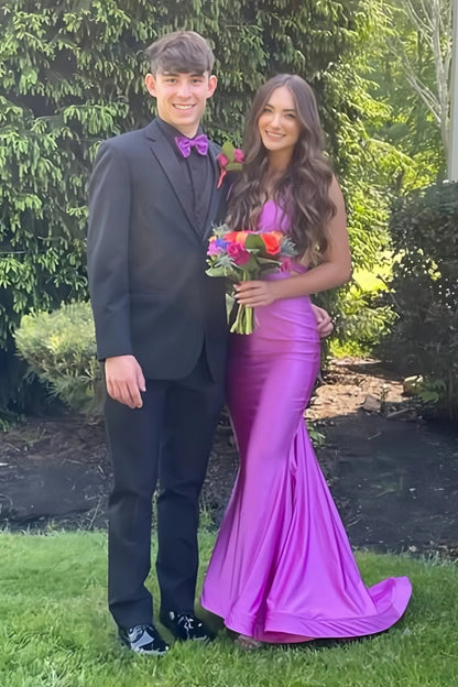 V Neck open back prom dress ruched mermaid dress (1)