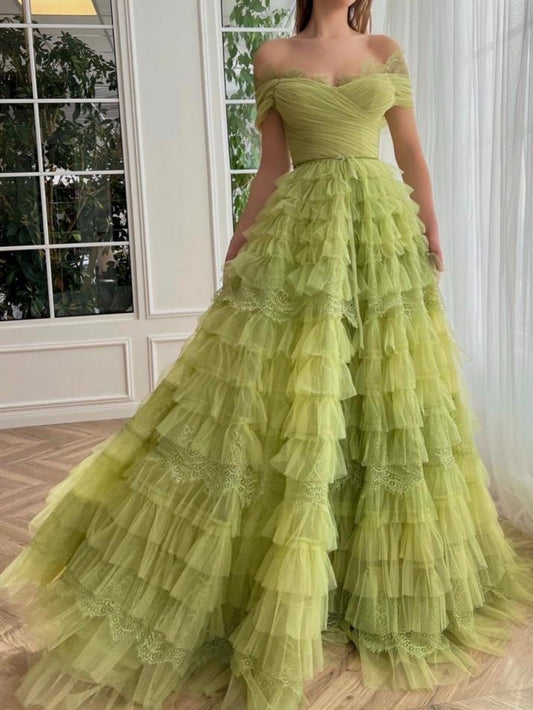 Sylvie | Off-the-Shoulder A-Line Tulle Prom Dress