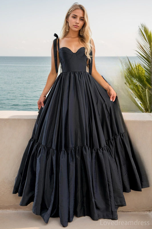 Elegant A-Line Lllusion Satin Prom Dress with Tiered lD102409