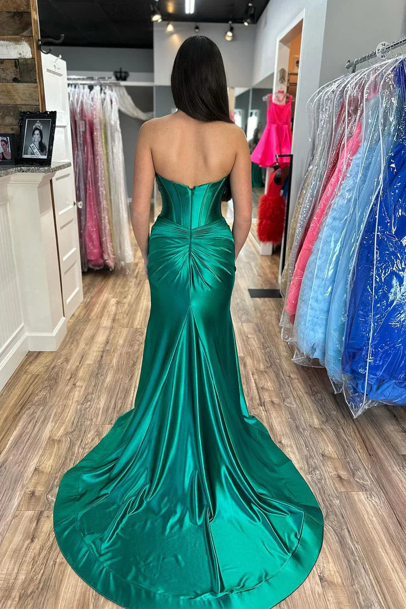 Satin Sweetheart Mermaid Prom Dress, Long Formal Gown ld101008