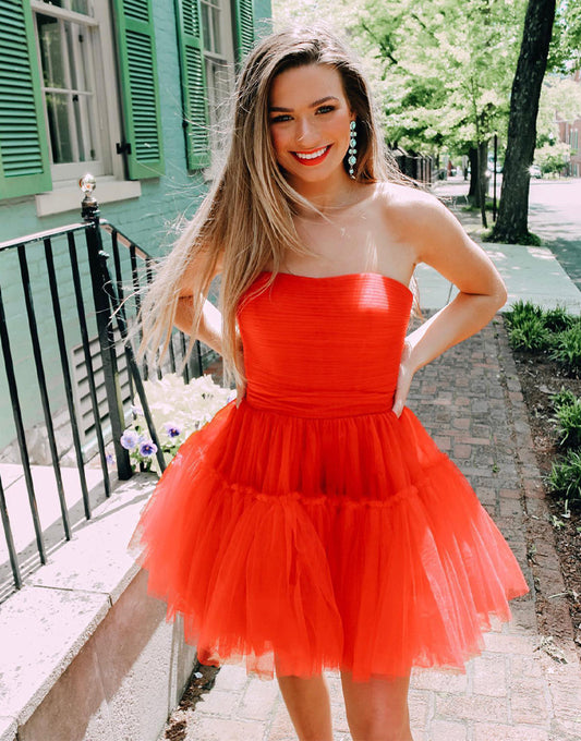 Hester | Strapless A-Line Tulle Homecoming Dress